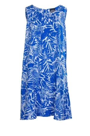 100% Rayon Dress | Marine White Jungle | 7335A1