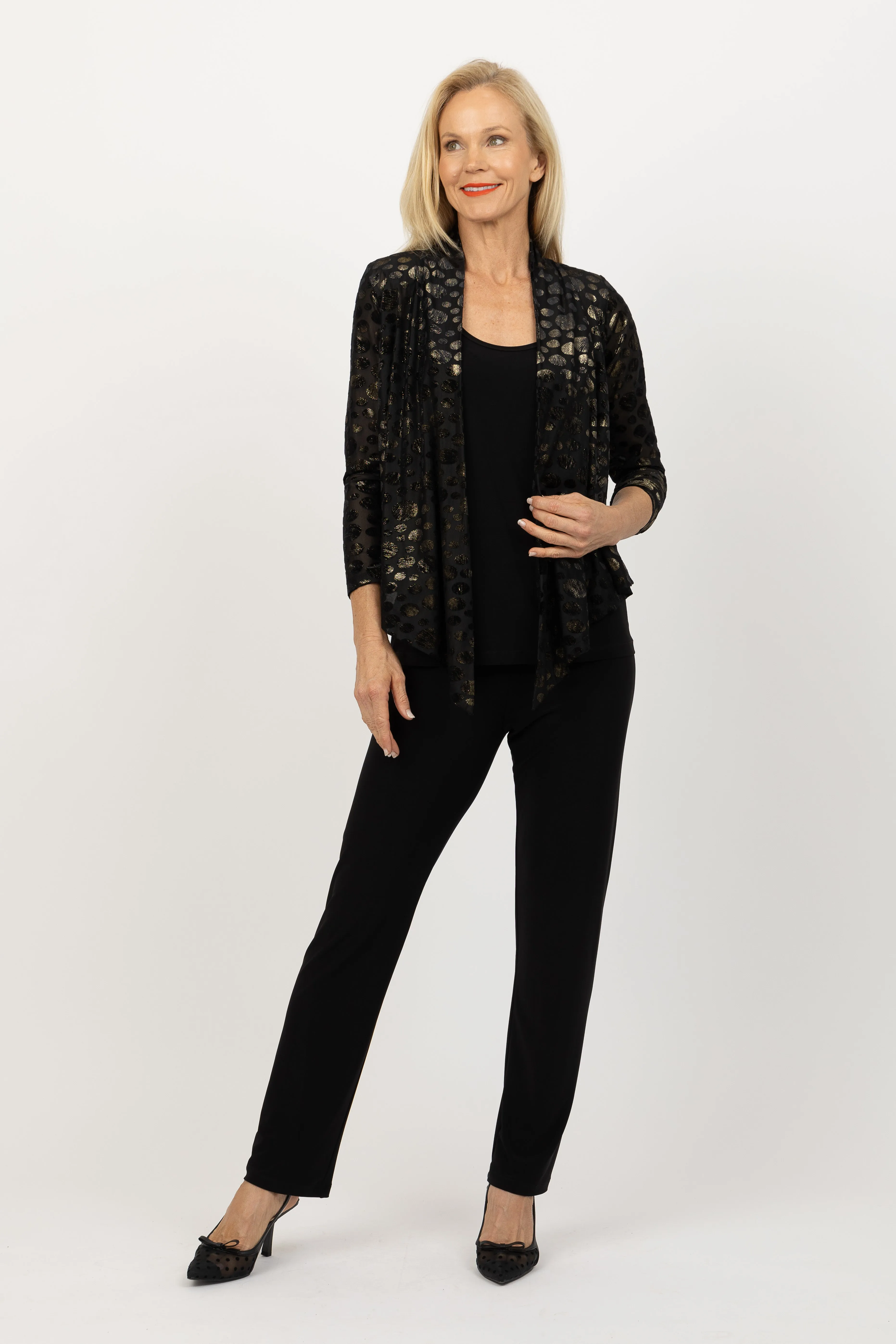 5064 Short Drape Cardi - Burnout