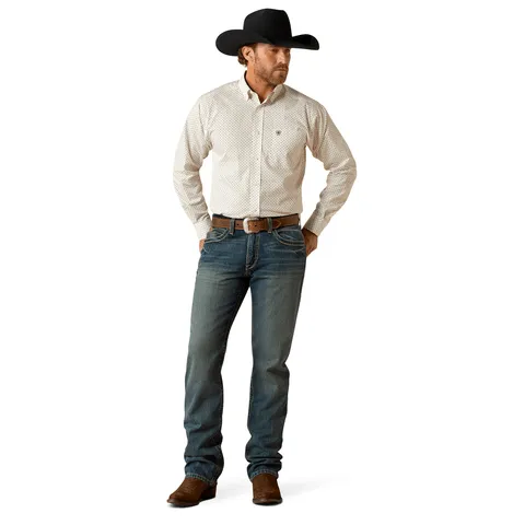 Ariat Men's Wrinkle Free Izzy Classic Fit White Long Sleeve Shirt