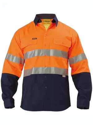 Bisley Cool Lightweight Hi Vis 2 Tone Taped Drill Shirt BT6456