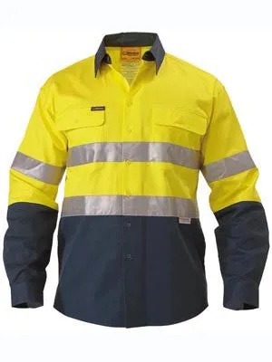 Bisley Cool Lightweight Hi Vis 2 Tone Taped Drill Shirt BT6456