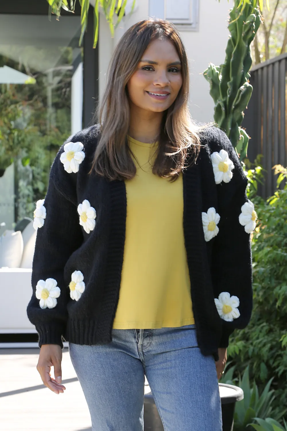 CARLOTTA Black Floral Cardigan
