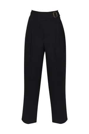 Carrot Fitted Pants with Belt Accessories Black