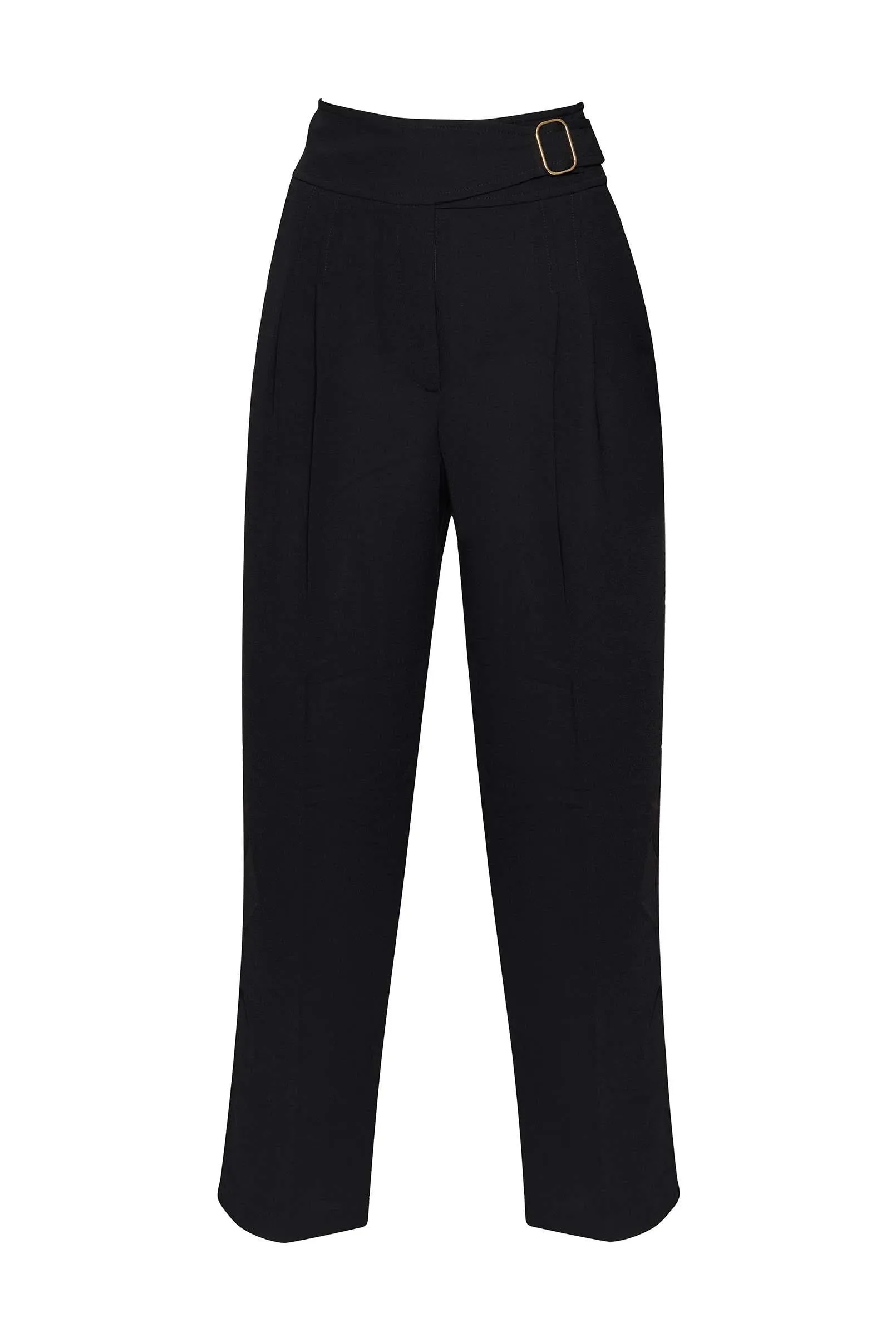 Carrot Fitted Pants with Belt Accessories Black