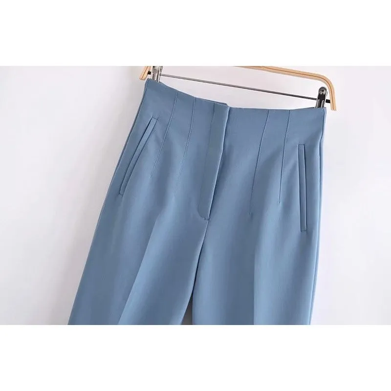 Casual Stylish Solid Color Office Wear Pants