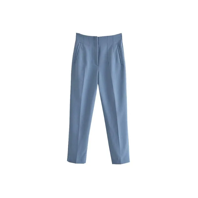 Casual Stylish Solid Color Office Wear Pants
