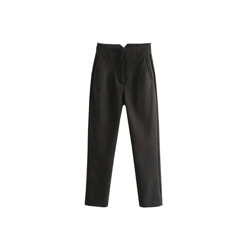 Casual Stylish Solid Color Office Wear Pants
