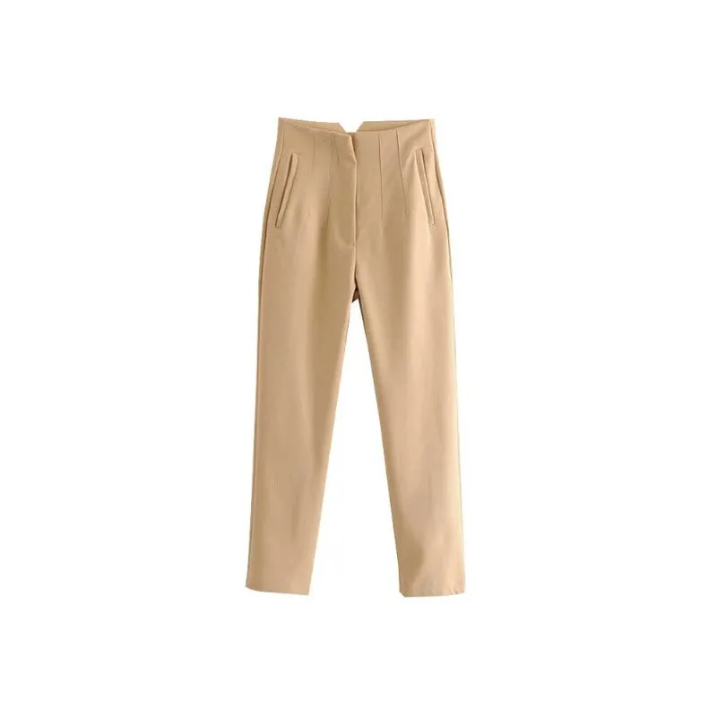 Casual Stylish Solid Color Office Wear Pants