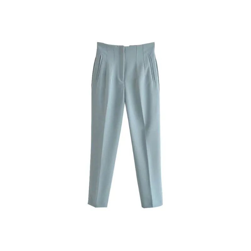 Casual Stylish Solid Color Office Wear Pants