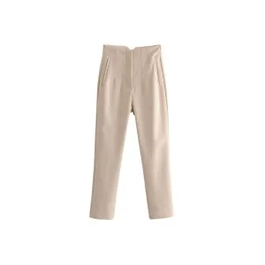 Casual Stylish Solid Color Office Wear Pants