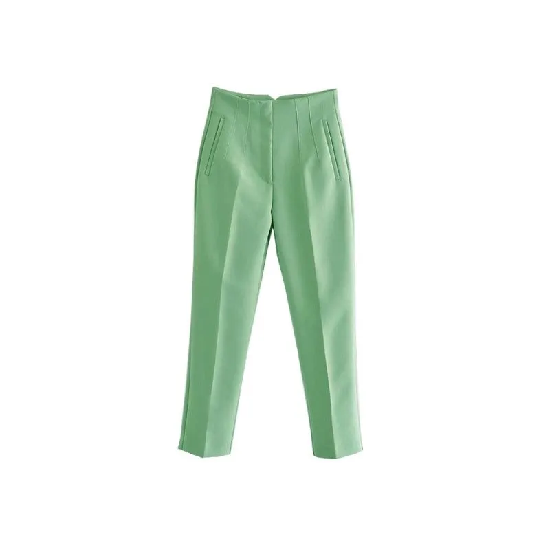 Casual Stylish Solid Color Office Wear Pants
