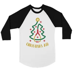 Christmas Medical Tree BKWT Mens Baseball Shirt