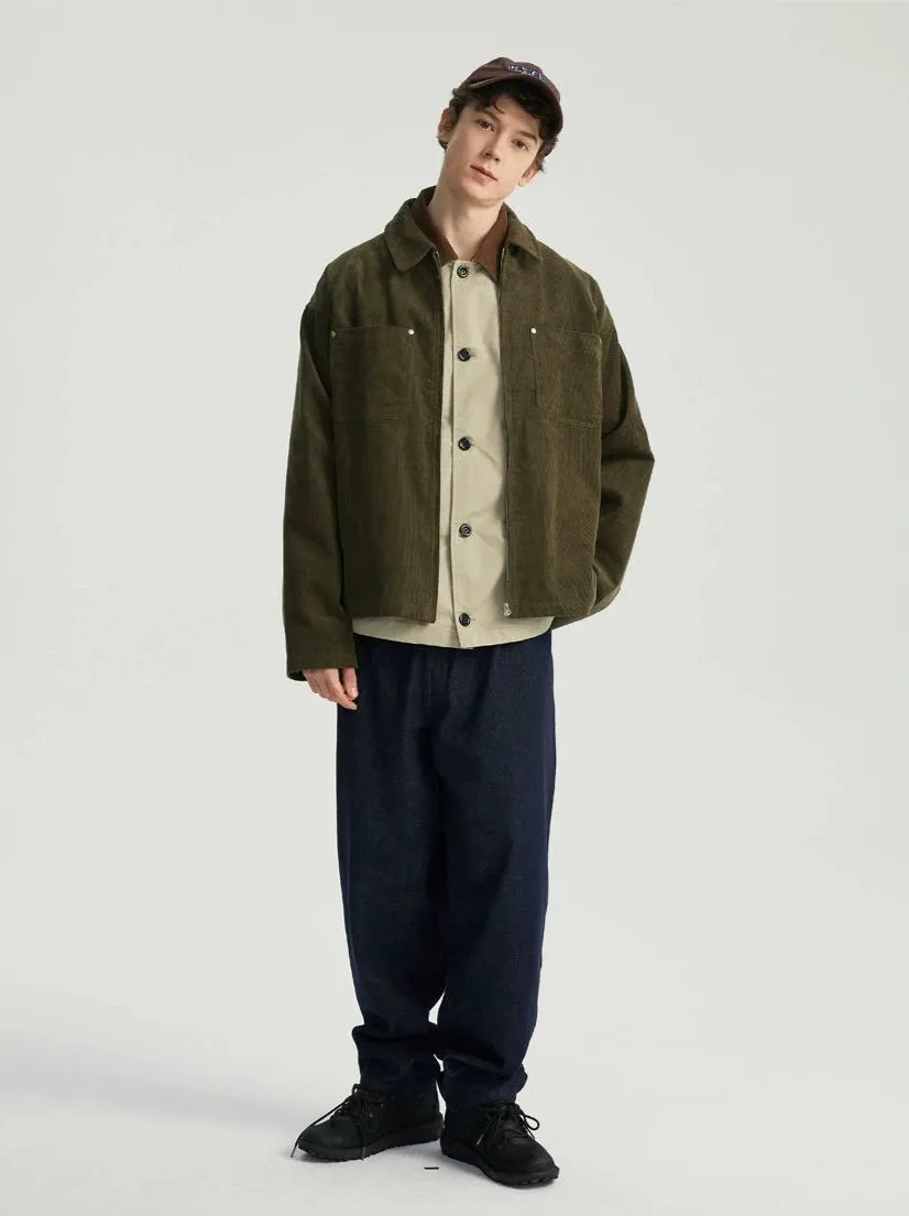 Corduroy Zip Jacket with Chest Pockets