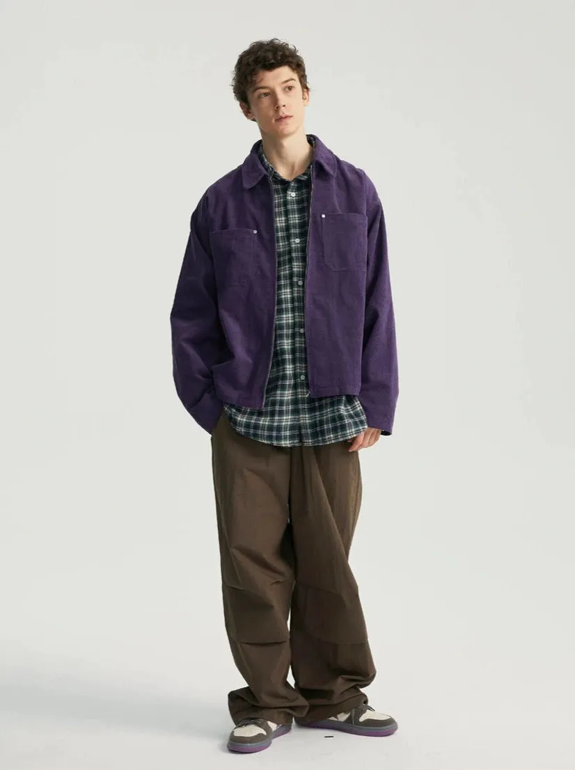 Corduroy Zip Jacket with Chest Pockets