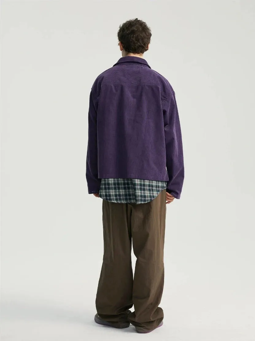 Corduroy Zip Jacket with Chest Pockets