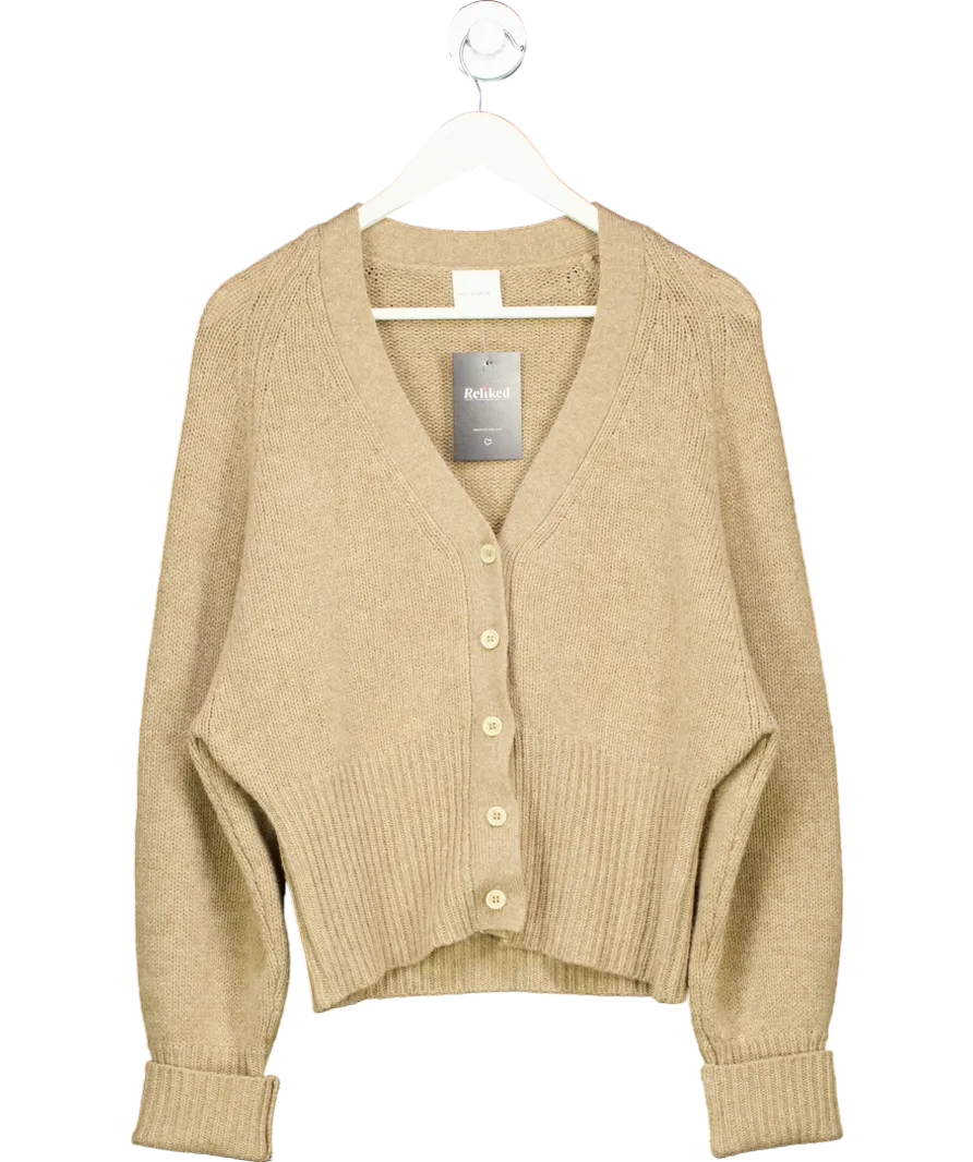 Deiji studios Beige Wool Blend Button Up Cardigan UK M/L