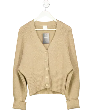 Deiji studios Beige Wool Blend Button Up Cardigan UK M/L
