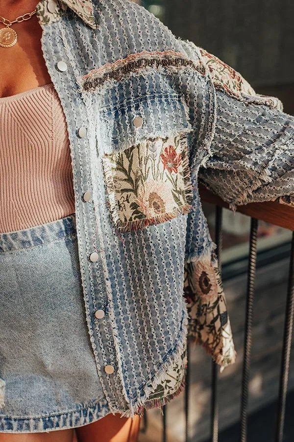 Falling For Blooms Denim & Floral Patchwork Jacket
