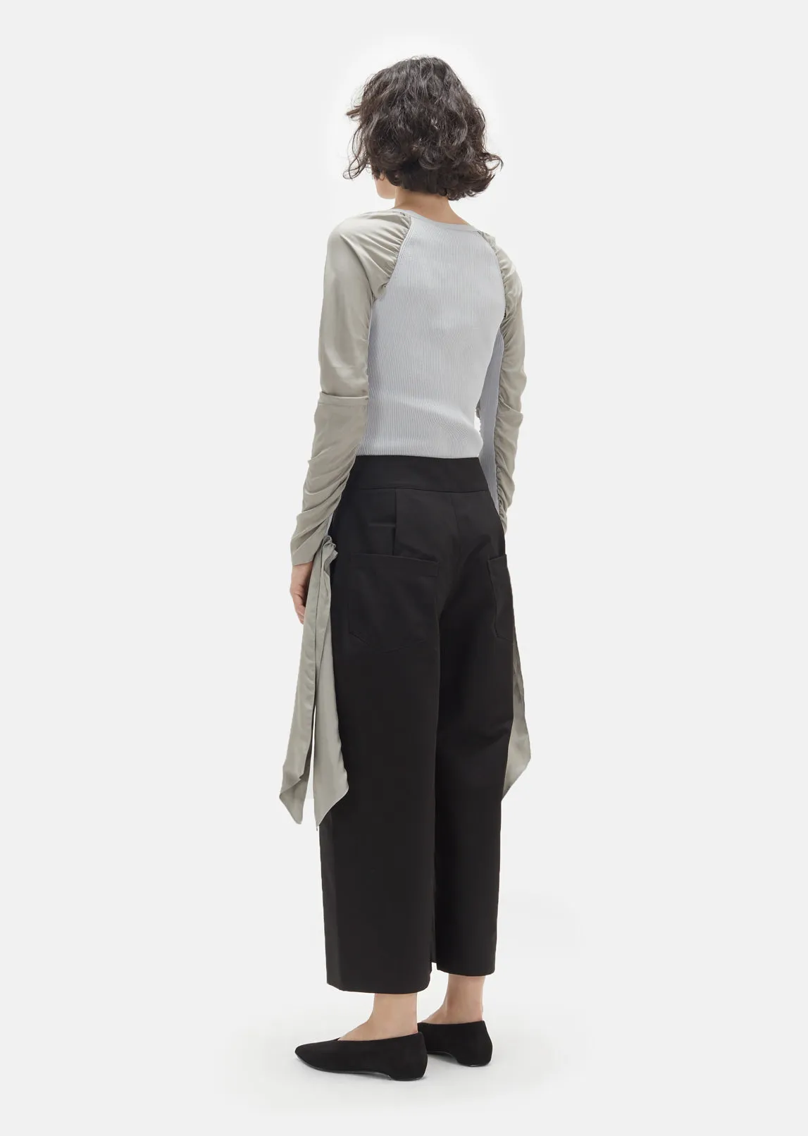 Gathered Silk Crepe Sweater