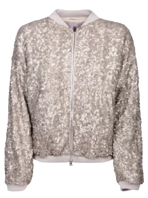 Gold Sequin Bomber