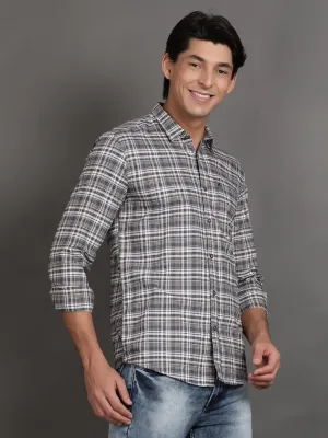 Grey and White Checks Casual Shirt (GBHM3006)