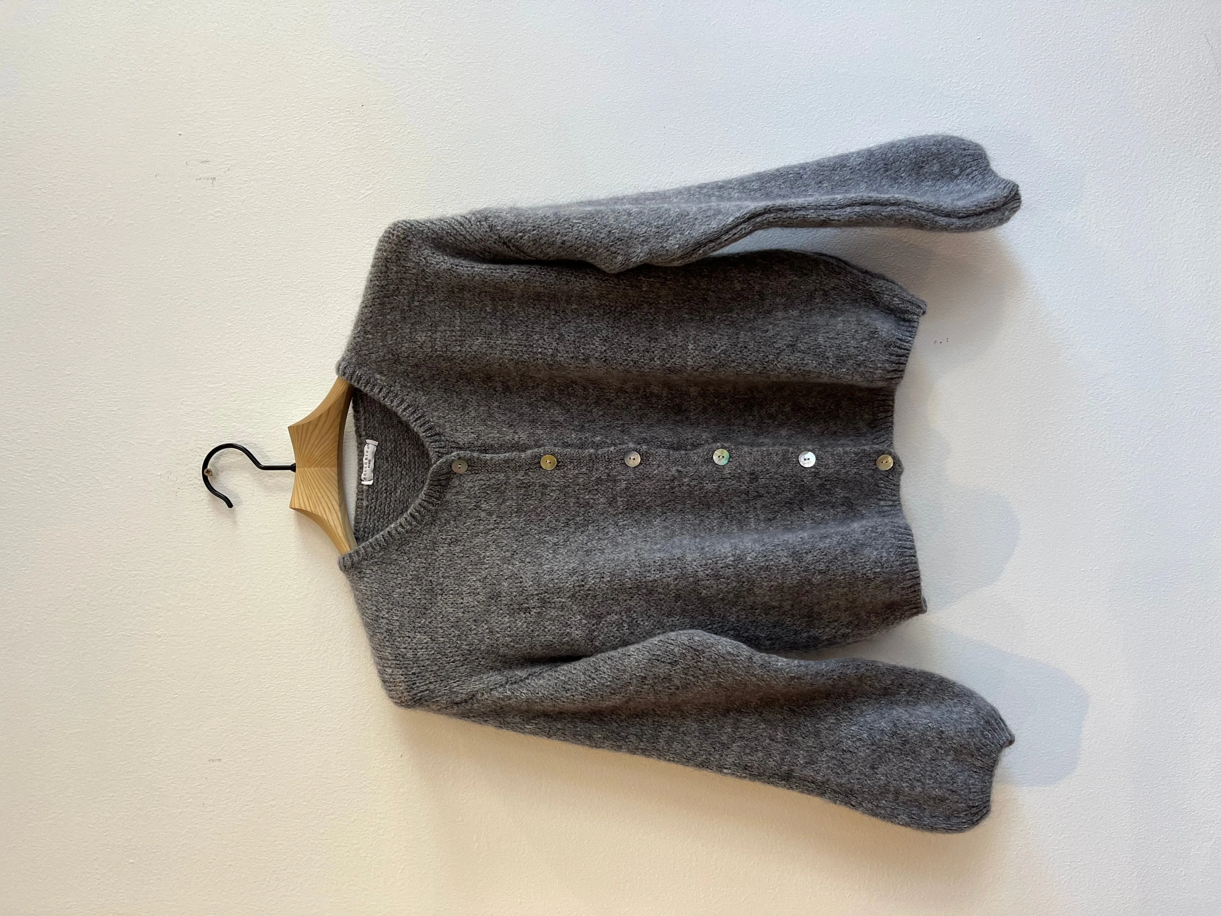 Grey Long Sleeve Mohair Cardigan