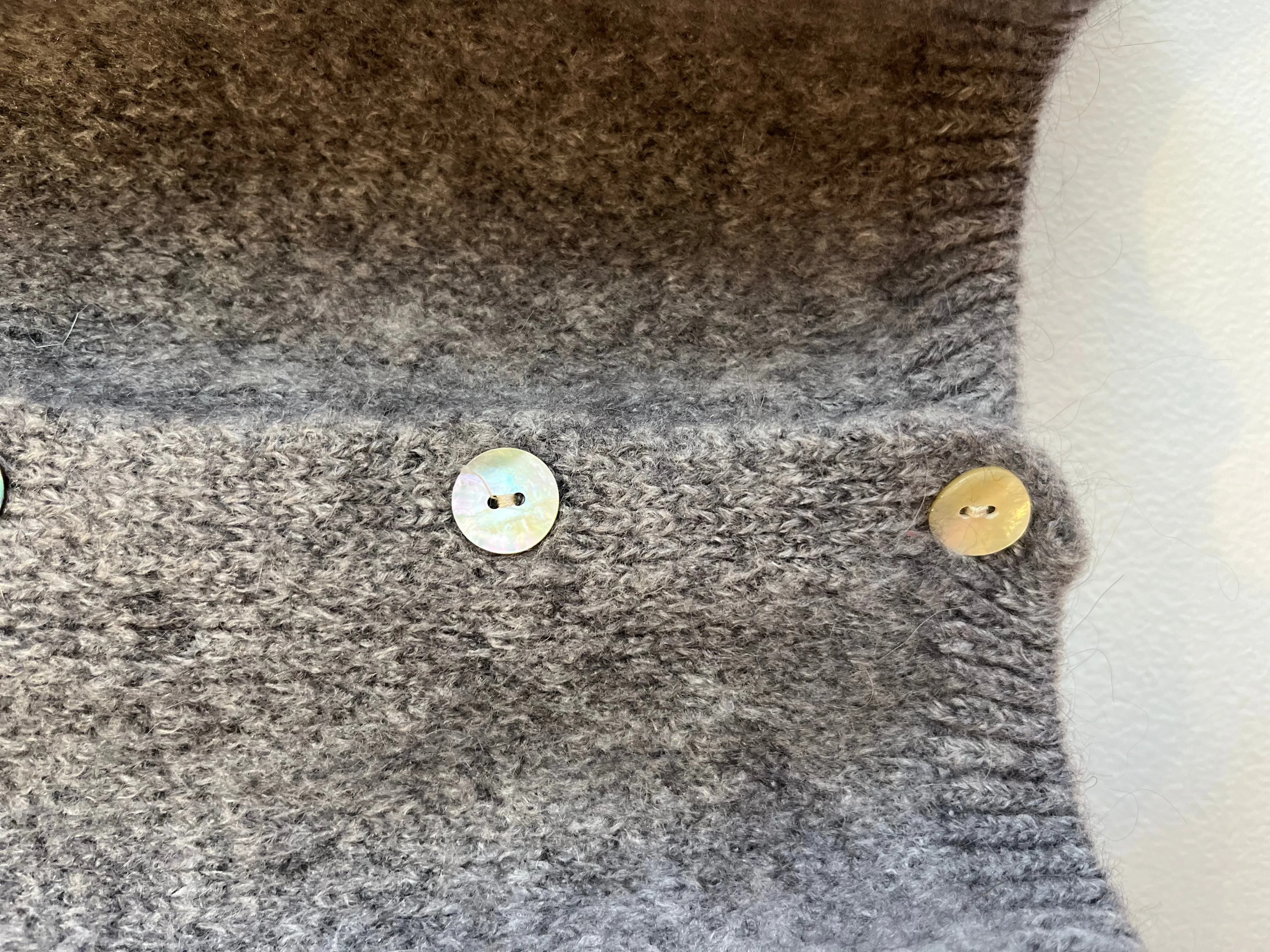 Grey Long Sleeve Mohair Cardigan
