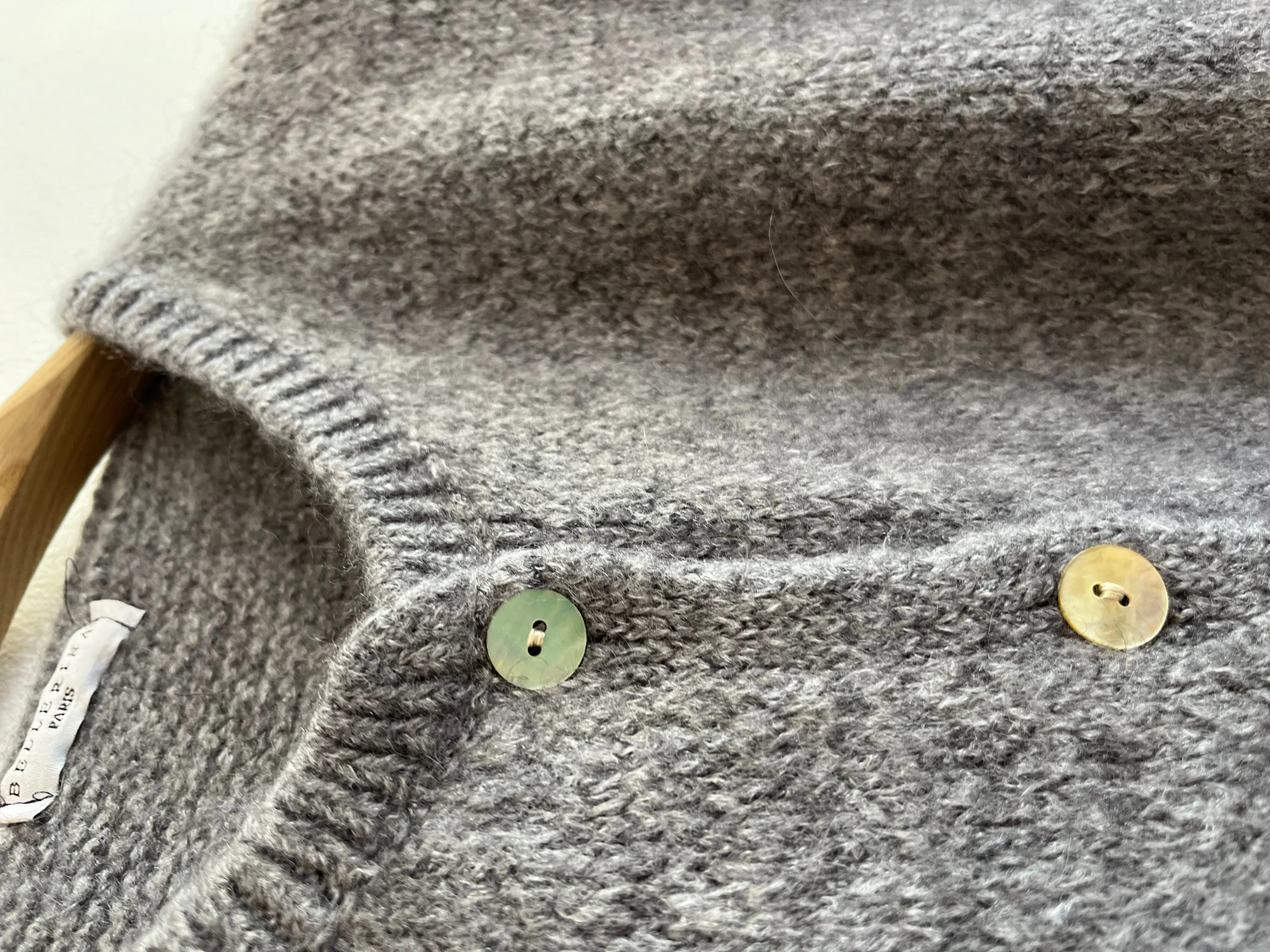 Grey Long Sleeve Mohair Cardigan