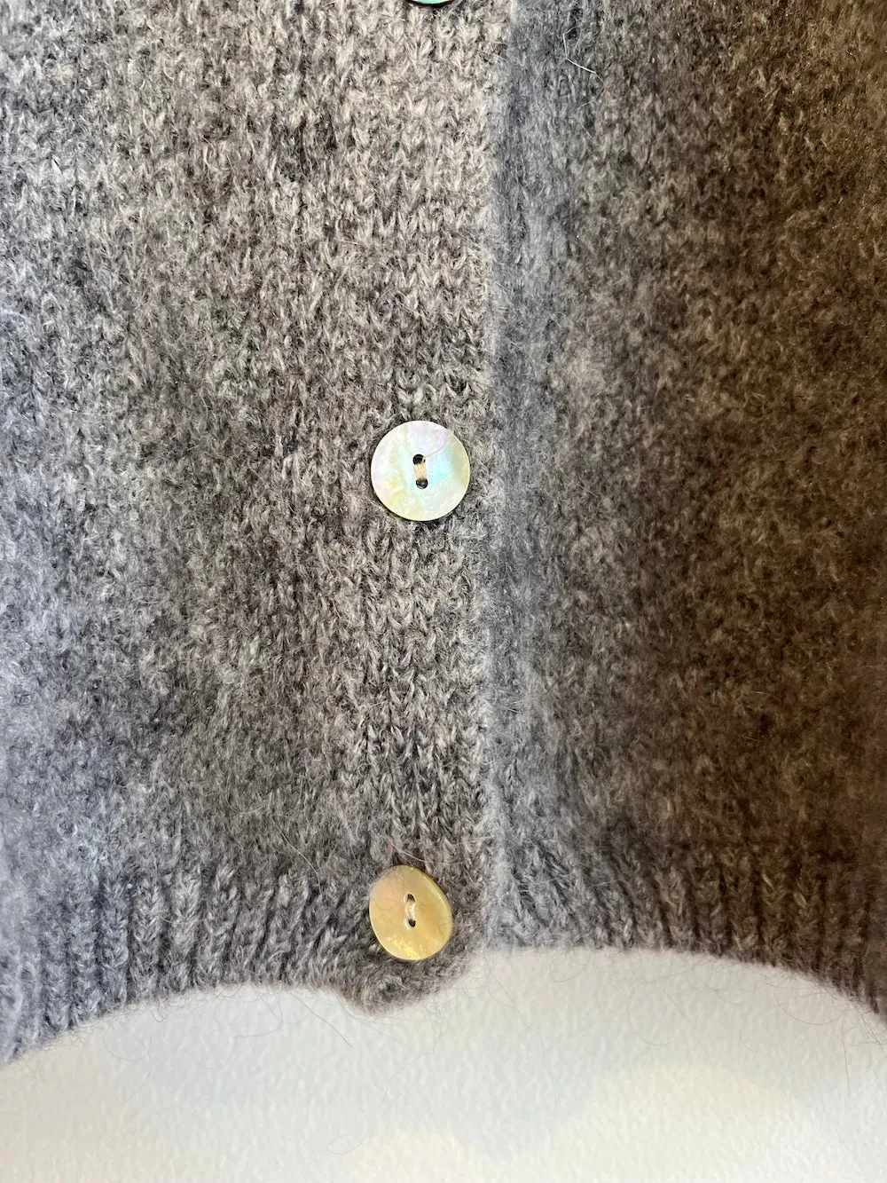 Grey Long Sleeve Mohair Cardigan