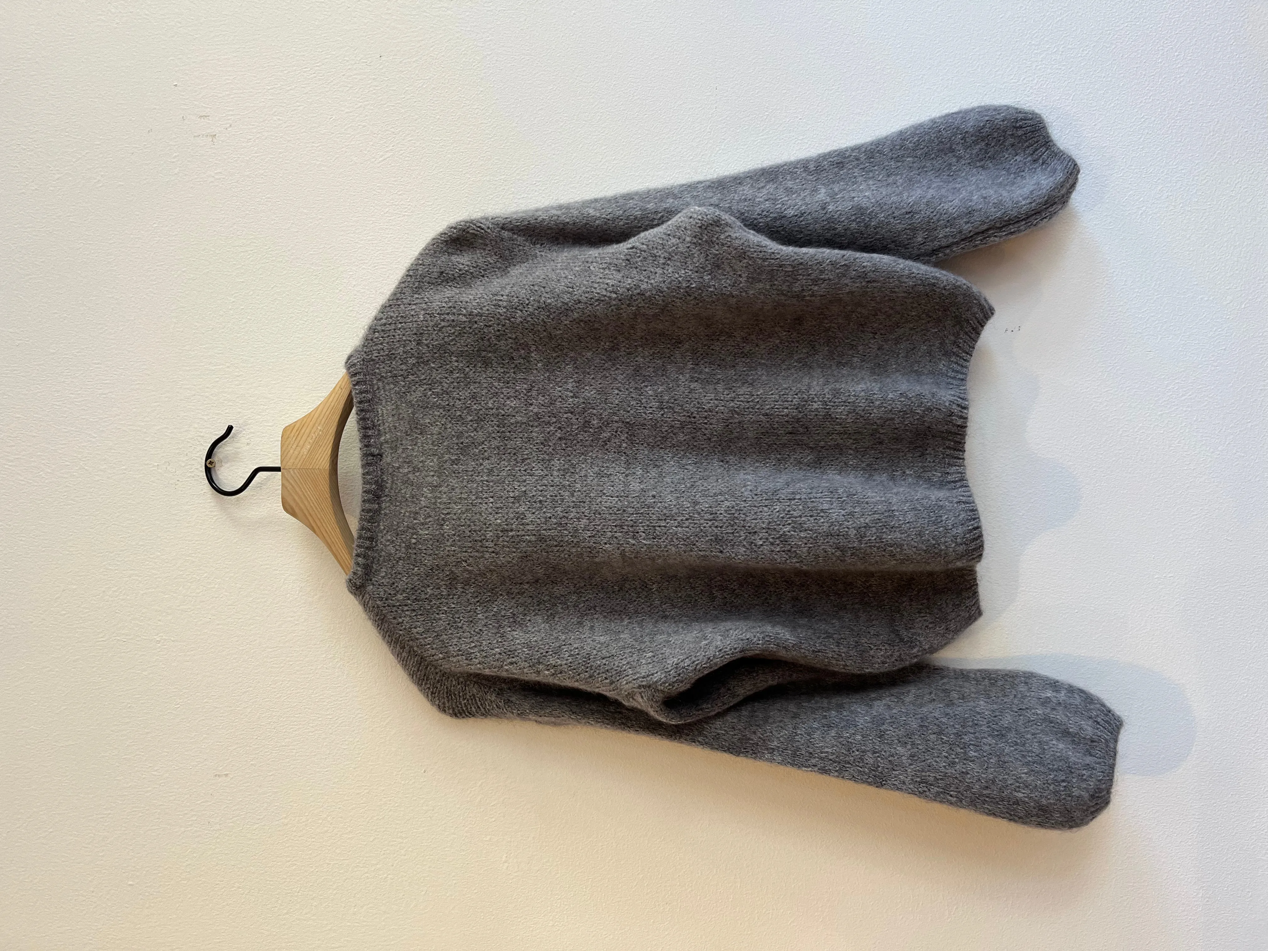 Grey Long Sleeve Mohair Cardigan