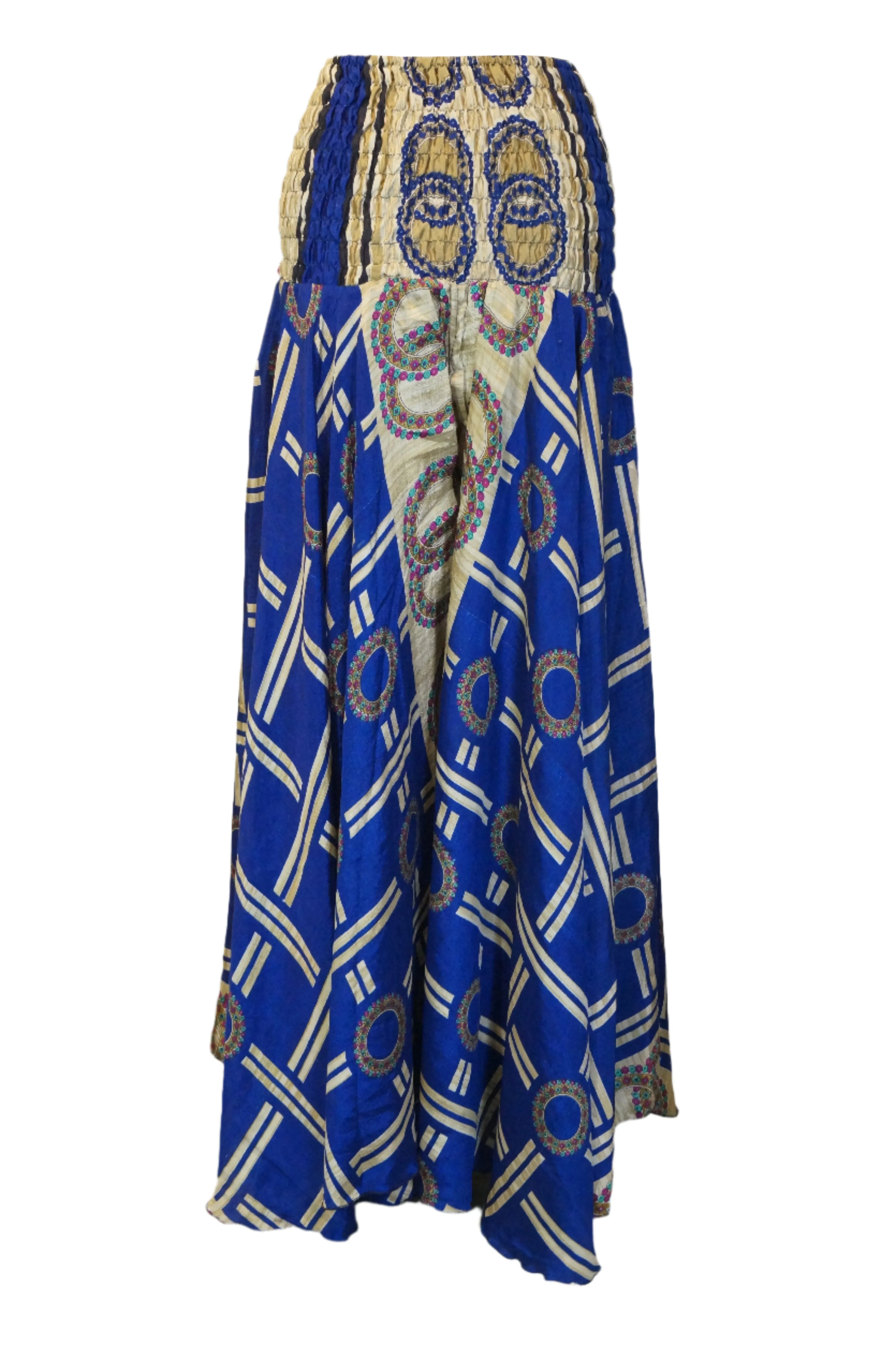 Handmade Bohemian Navy Blue Palazzo Pants  Breezy, Stylish, and Effortlessly Chic SM
