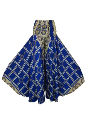 Handmade Bohemian Navy Blue Palazzo Pants  Breezy, Stylish, and Effortlessly Chic SM