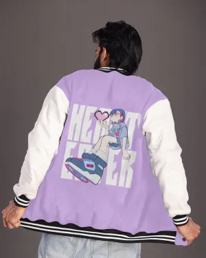Heart Eater's Charm: Purple Varsity Jacket for Men's