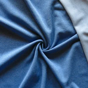 Heathered Chambray Polartec Powerstretch Fleece Knit Fabric