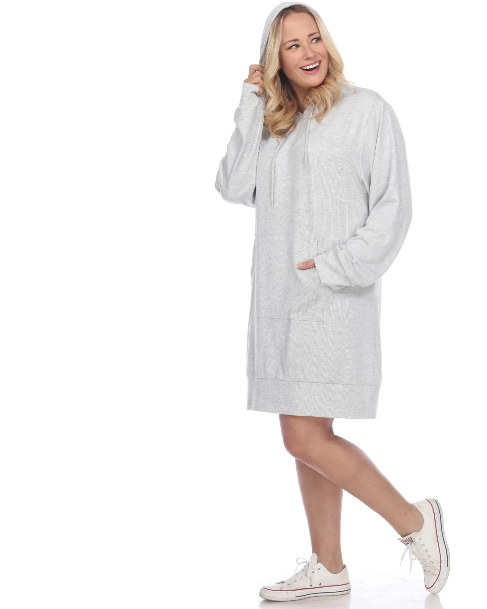 Hoodie Sweatshirt Dress | Heather Grey