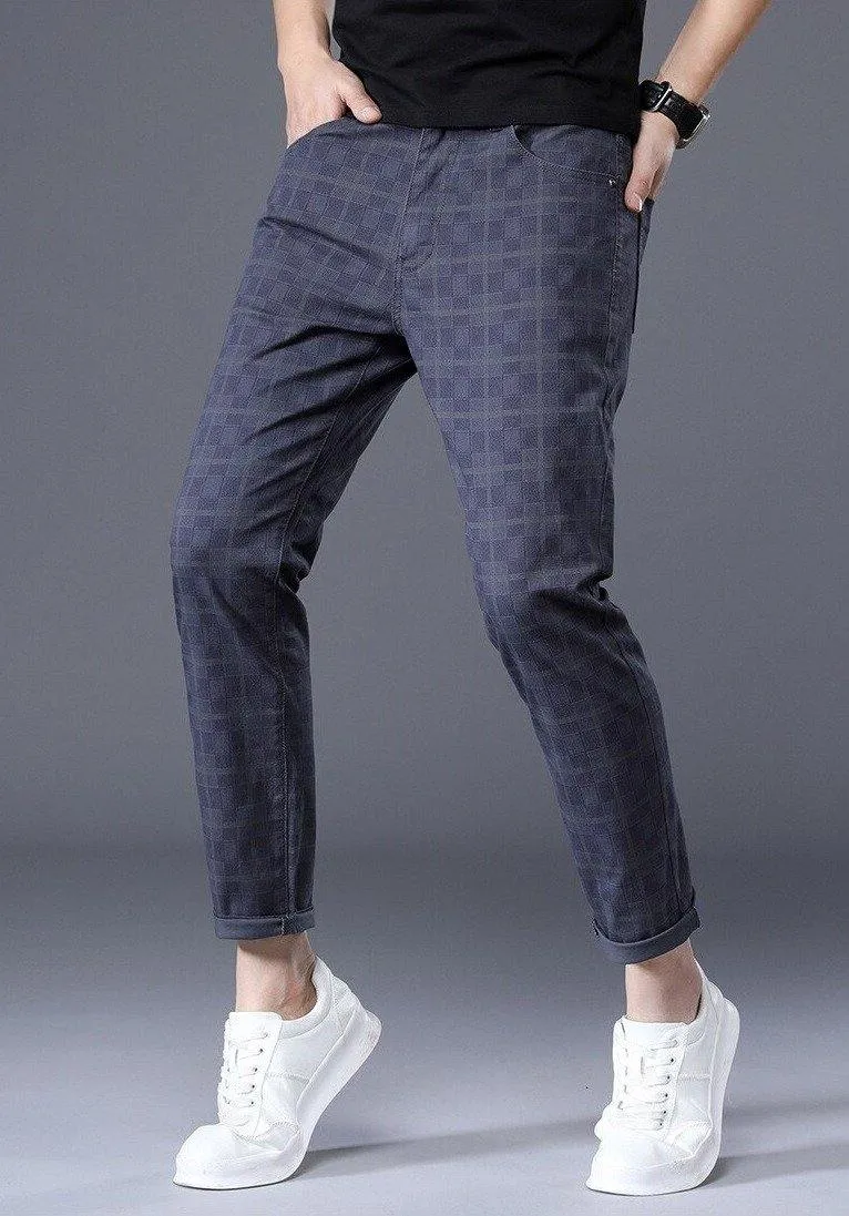 ICPANS Men's Plaid Ankle Length Pants
