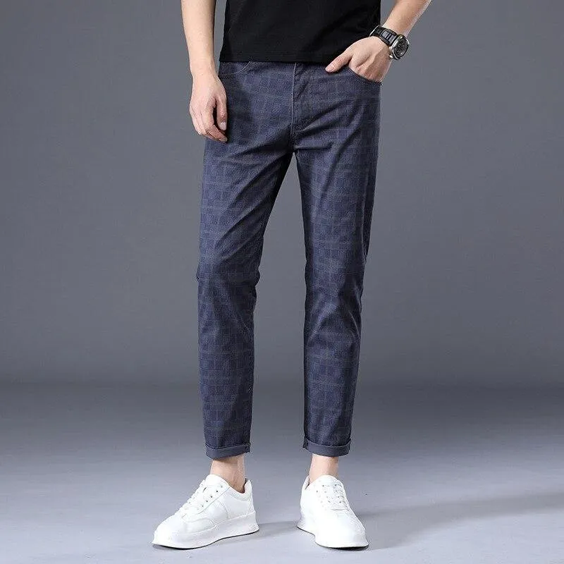 ICPANS Men's Plaid Ankle Length Pants