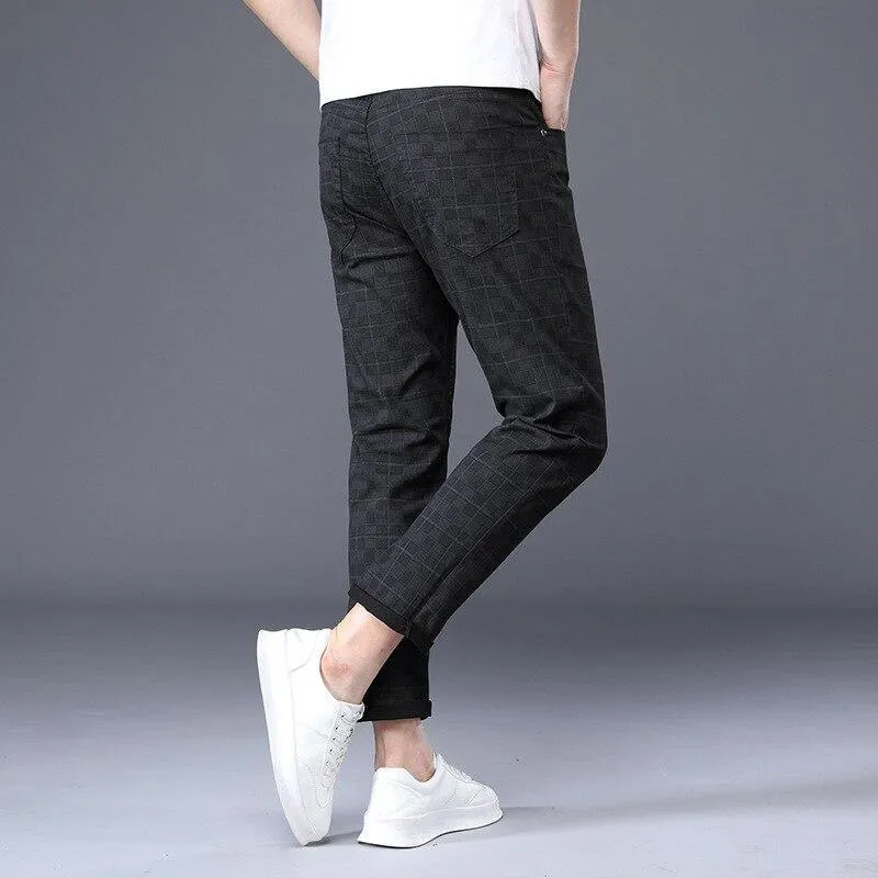 ICPANS Men's Plaid Ankle Length Pants