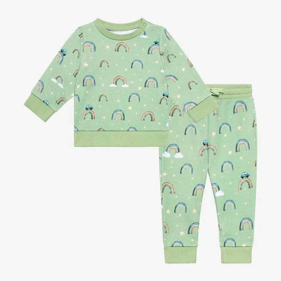 Infant Long Sleeve Sweatshirt & Jogger Set - Desean (Rainbows)