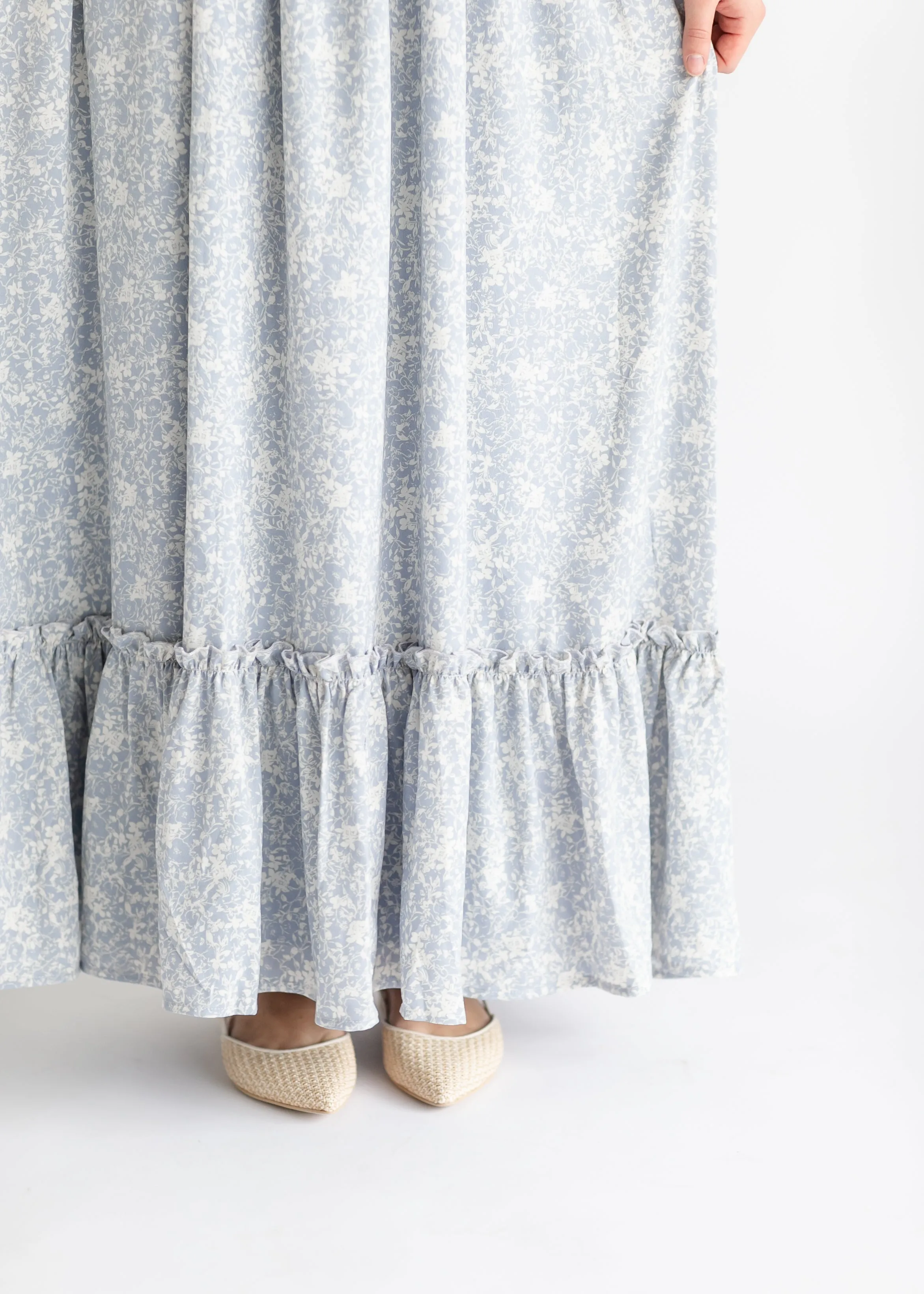 Isabella V Neck Flutter Sleeve Floral Maxi Dress - FINAL SALE