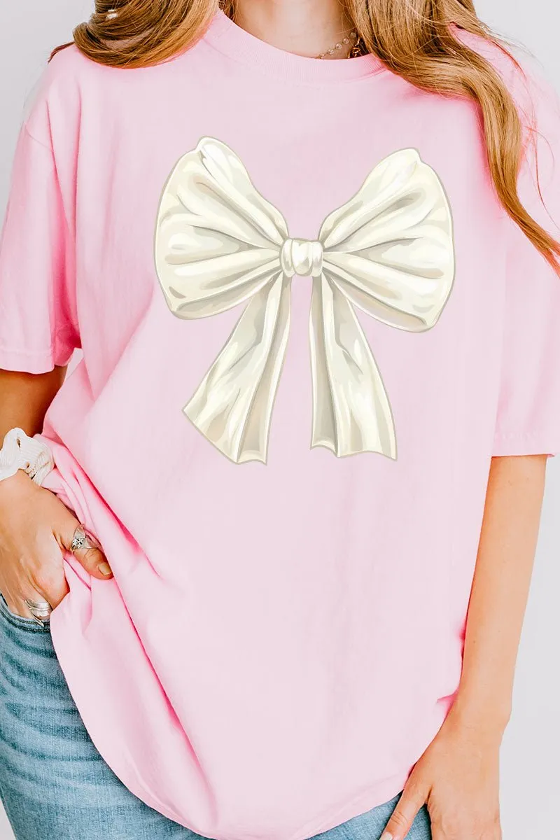 Ivory Coquette Bow Comfort Colors Adult Ring-Spun Cotton Tee