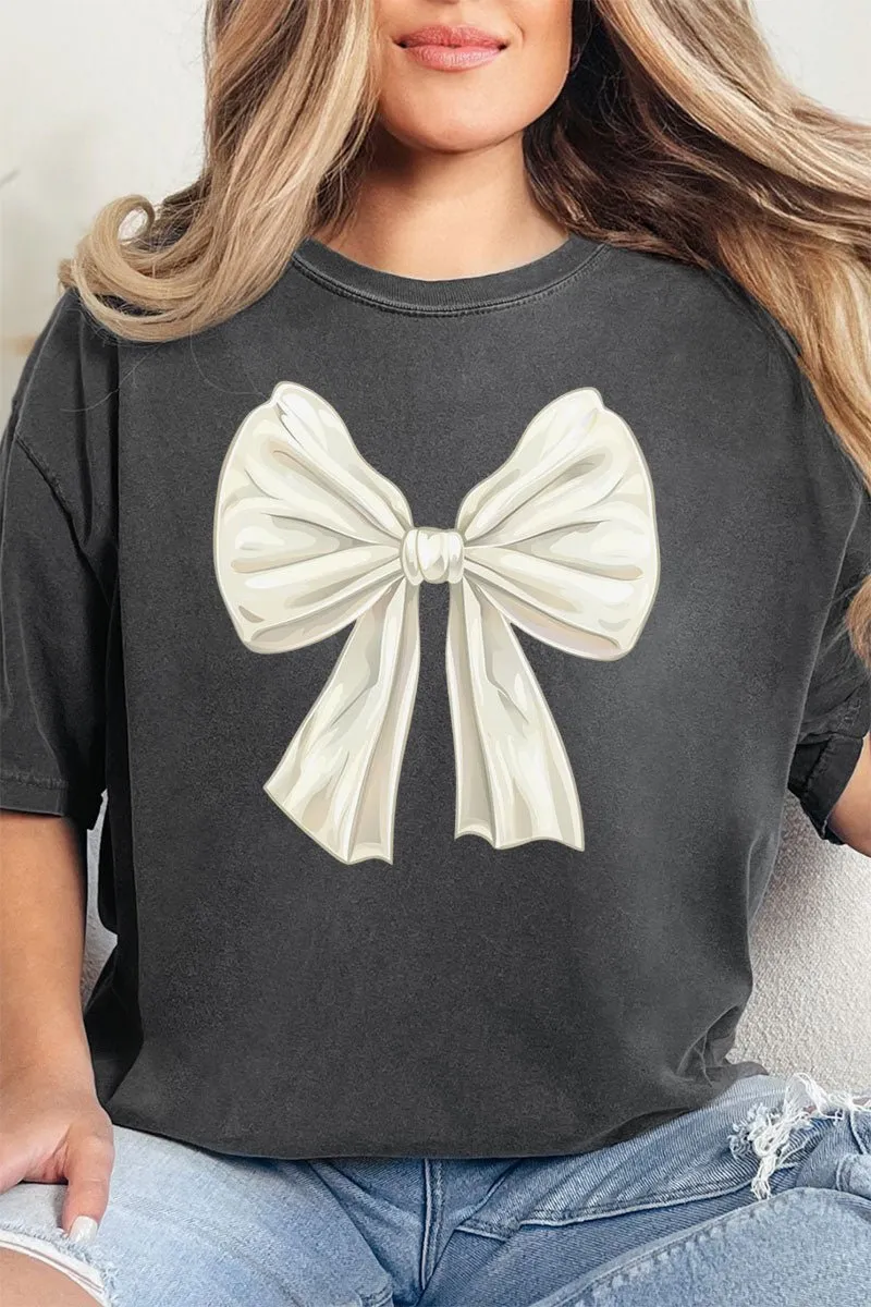Ivory Coquette Bow Comfort Colors Adult Ring-Spun Cotton Tee
