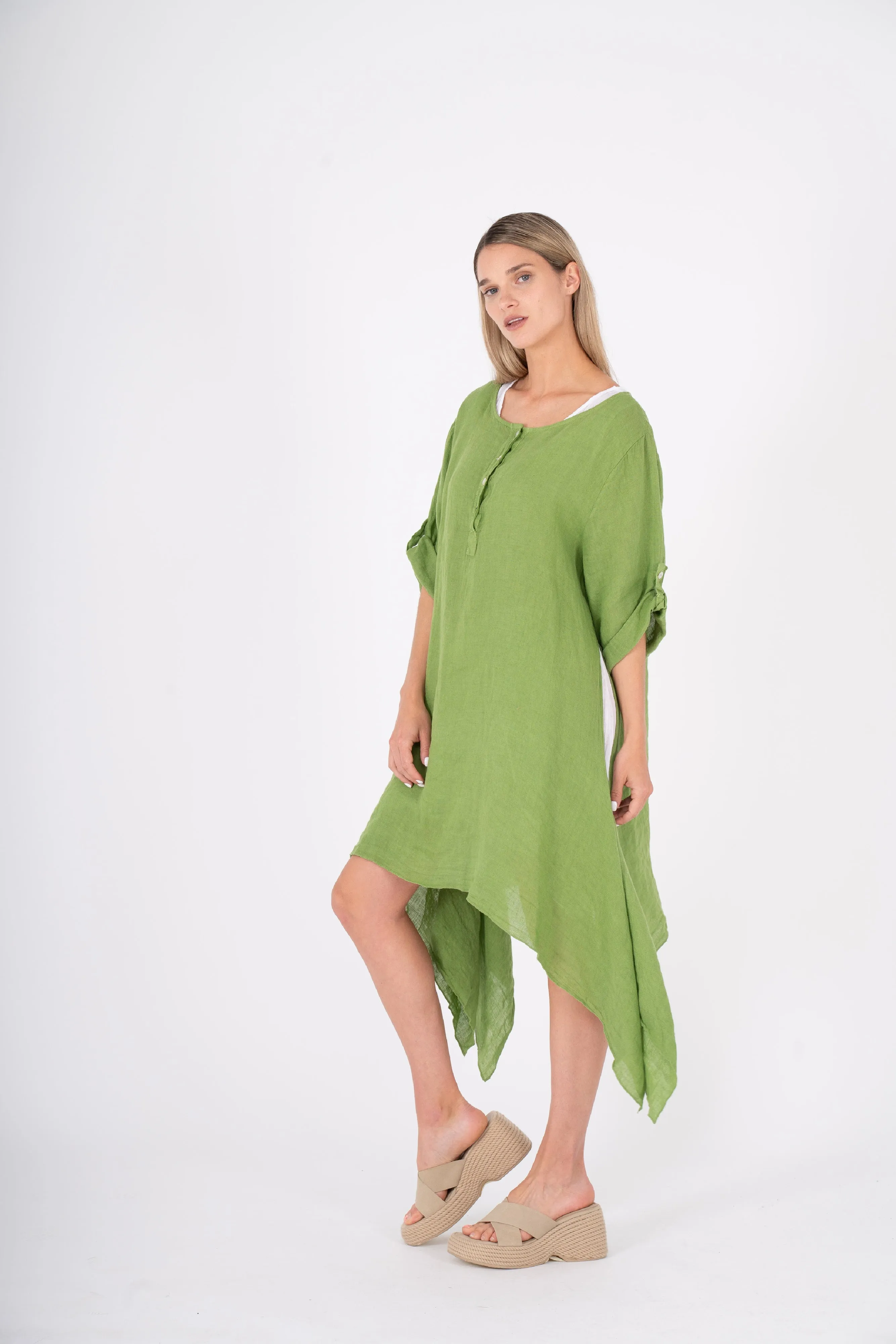M Made in Italy  Ladies Woven Dress  Green