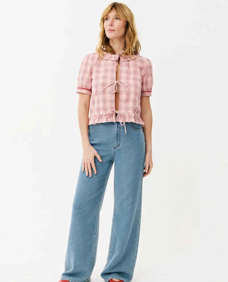 Maison Anana Aida Red Check Blouse