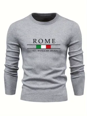 Men's Casual Sweater |ROME Print Pullover
