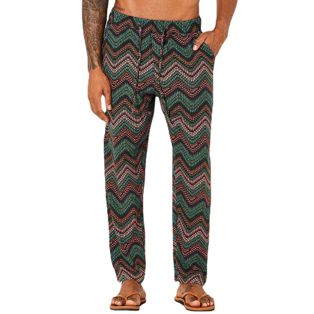Men's Fashion Wave Stripe Print Loose Casual Hawaiian Pants - Comfy and Stylish