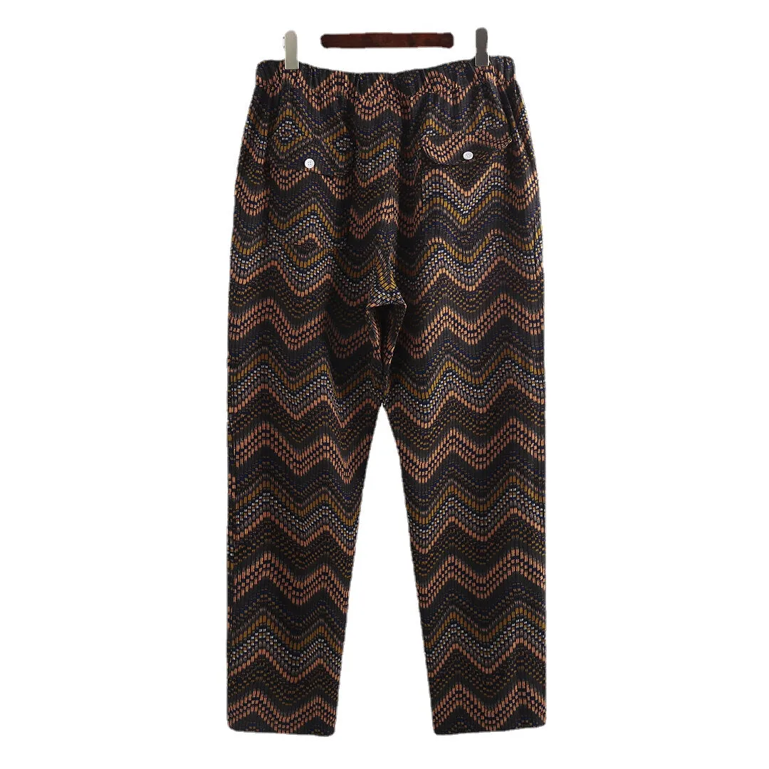 Men's Fashion Wave Stripe Print Loose Casual Hawaiian Pants - Comfy and Stylish
