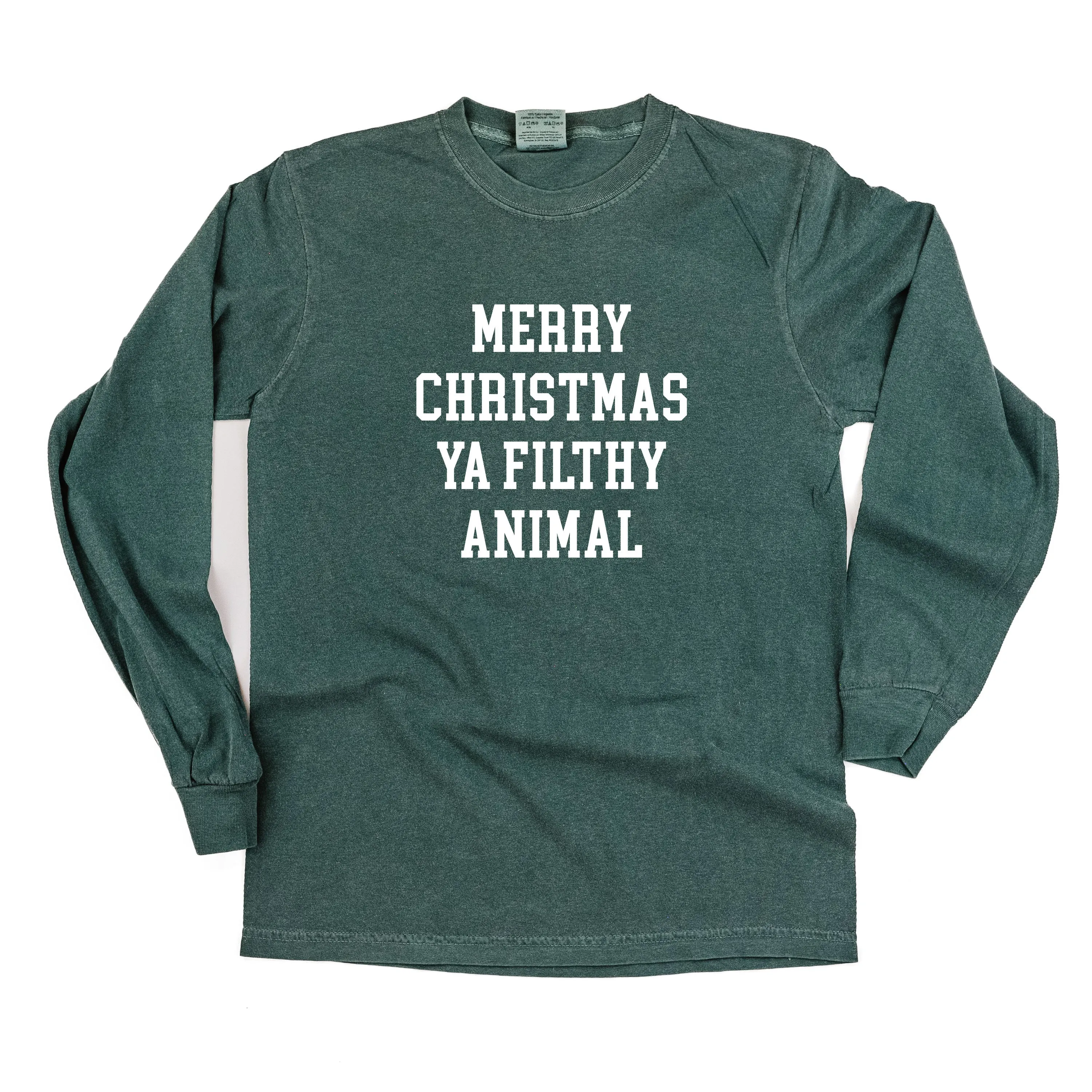 Merry Christmas Ya Filthy Animal - LONG SLEEVE Comfort Colors Tee