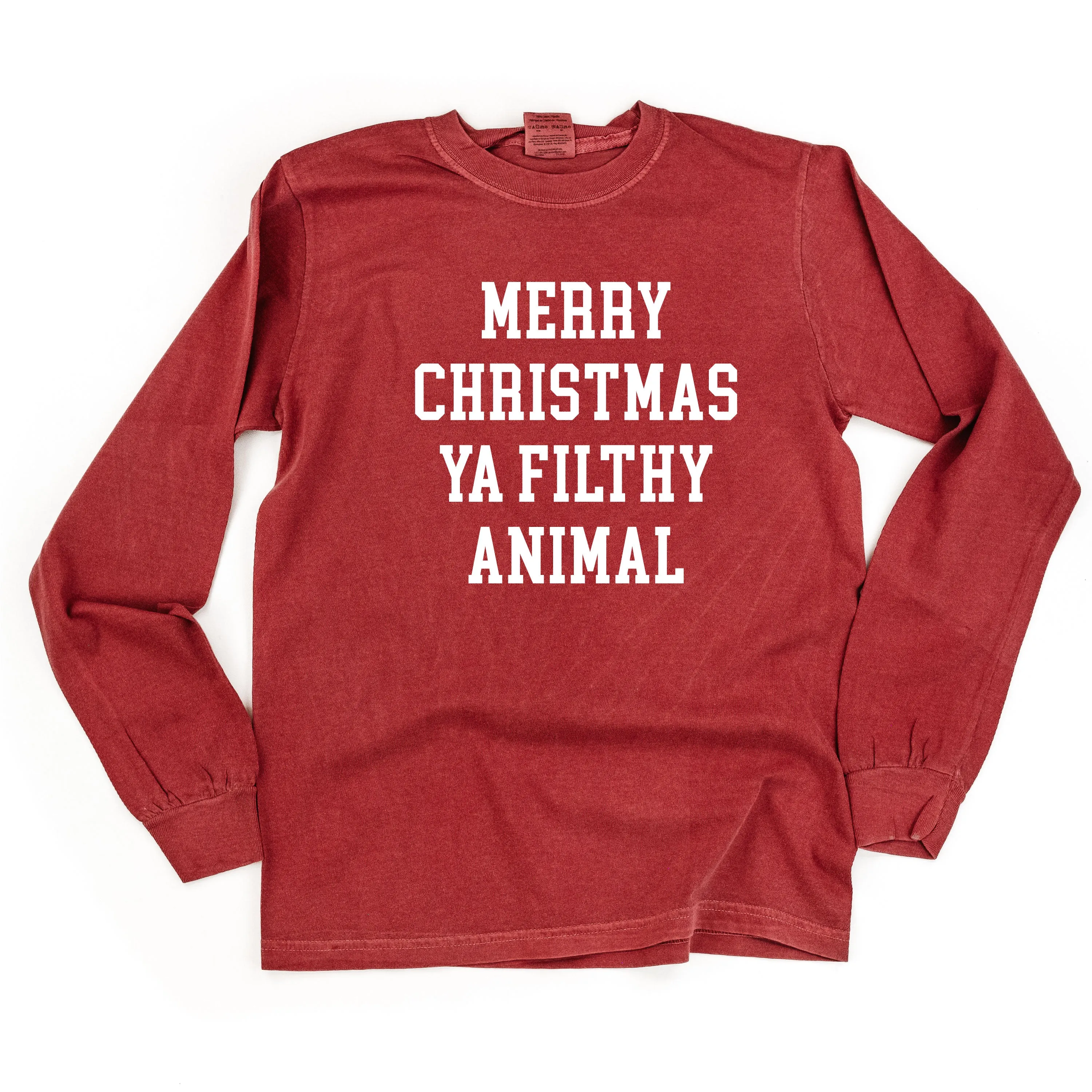 Merry Christmas Ya Filthy Animal - LONG SLEEVE Comfort Colors Tee