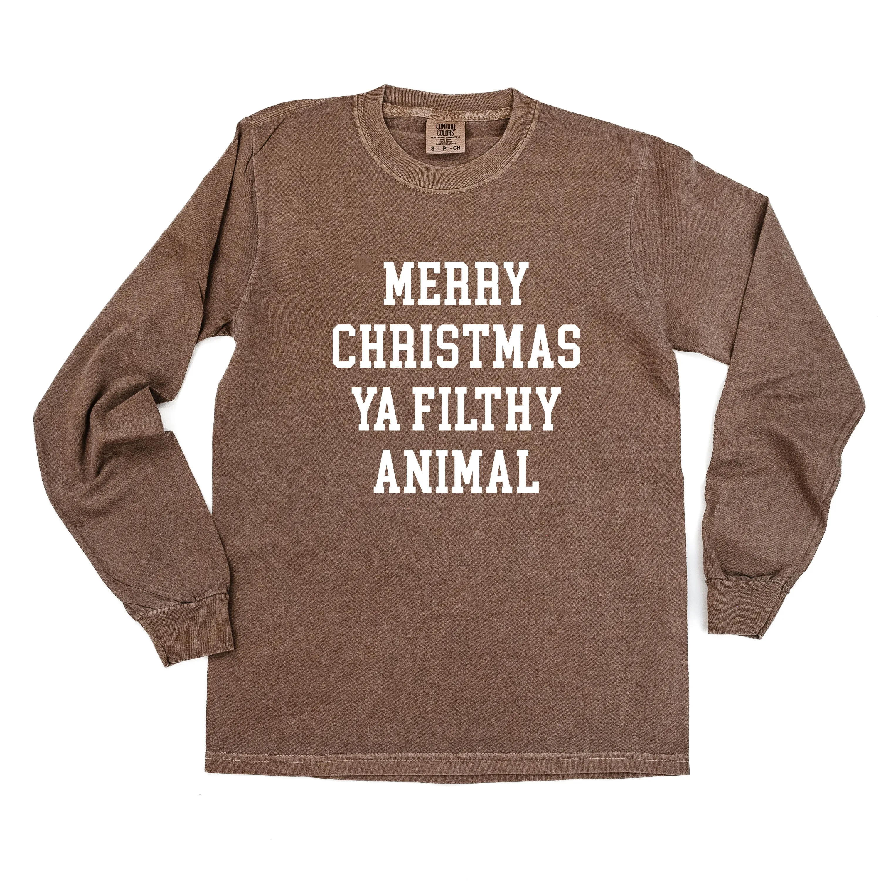 Merry Christmas Ya Filthy Animal - LONG SLEEVE Comfort Colors Tee